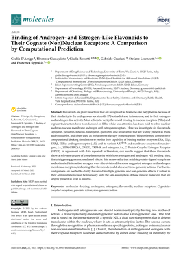Binding of Androgen- and Estrogen-Like Flavonoids to Their Cognate (Non)Nuclear Receptors: a Comparison by Computational Prediction