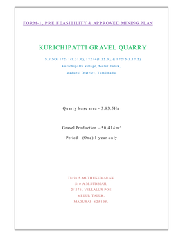 Kurichipatti Gravel Quarry