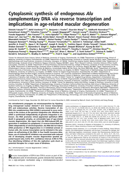 Cytoplasmic Synthesis of Endogenous Alu Complementary DNA Via Reverse Transcription and Implications in Age-Related Macular Degeneration
