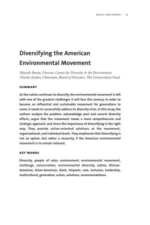 Diversifying the Environmental Movement
