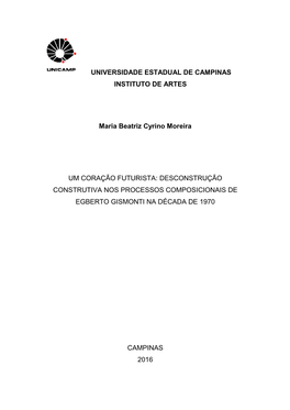 Universidade Estadual De Campinas Instituto De Artes
