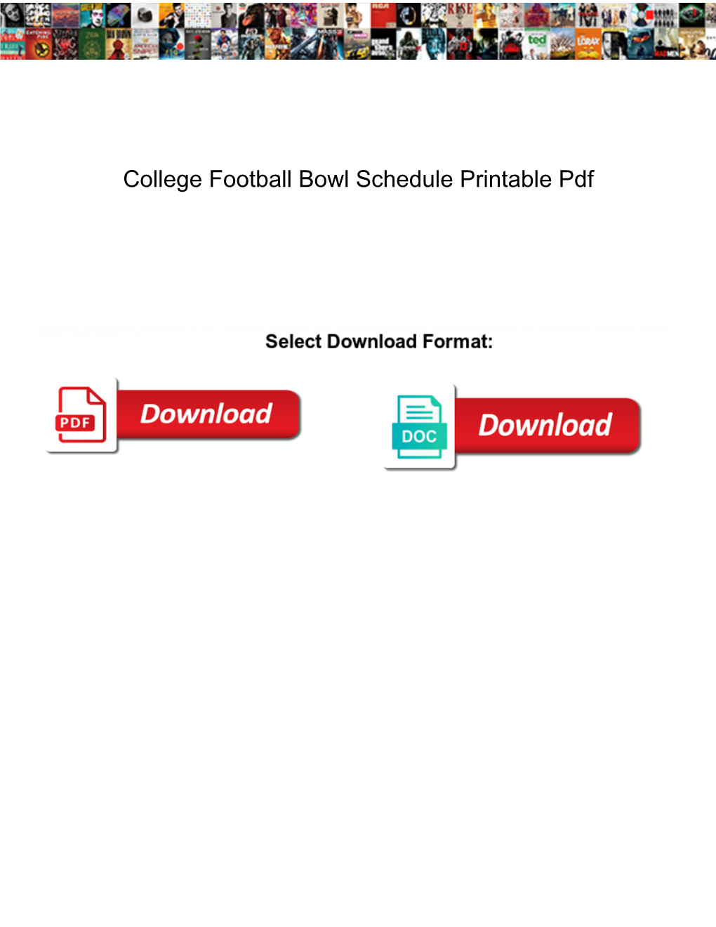 College Football Bowl Schedule Printable Pdf