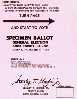 Specimen Ballot General Election Cook County