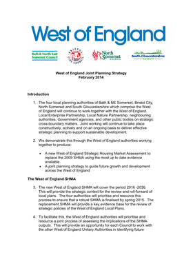 West of England Joint Planning Strategy February 2014