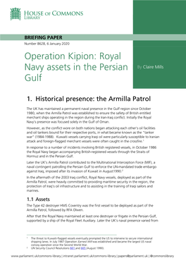 Operation Kipion: Royal Navy Assets in the Persian by Claire Mills Gulf