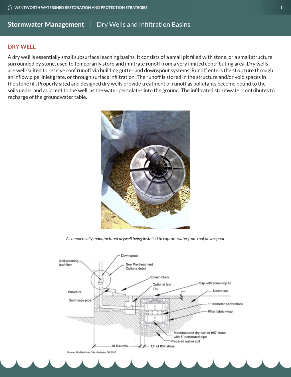 Stormwater Management Dry Wells and Infiltration Basins