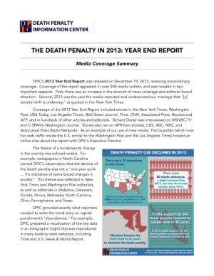 The Death Penalty in 2013: Year End Report