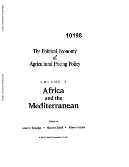 Rthe Political Economy of Agricultural Pricing Policy