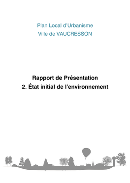 Rapport De Présentation 2. État Initial De L'environnement