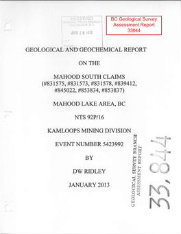 Geological and Geochemical Report