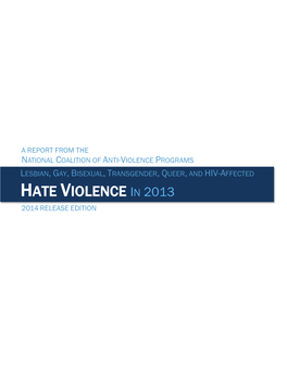 Hate Violence in 2013