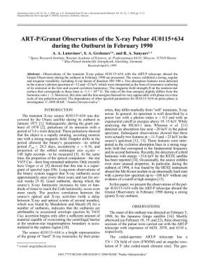 ART-P/Granat Observations of the X-Ray Pulsar 4U0115+634 During the Outburst in February 1990 A