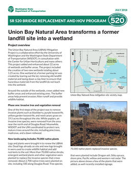 Union Bay Natural Area Mitigation Site Vicinity Map