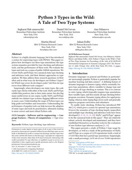 Python 3 Types in the Wild:A Tale of Two Type Systems