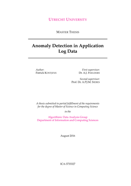 Anomaly Detection in Application Log Data