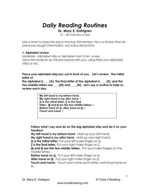 Daily Reading Routines Dr