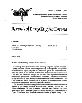 Records Ofeaylv~ English Dran'ia