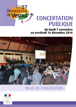 Concertation Publique Du Lundi 7 Novembre Au Vendredi 16 Décembre 2016