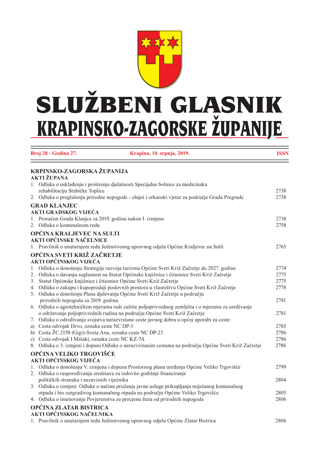 Krpinsko-Zagorska Županija Grad Klanjec Općina