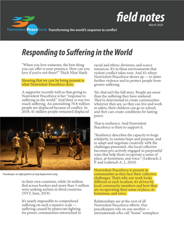 Field Notes March 2020 Transforming the World’S Response to Conflict