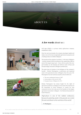 About Us - AJD Agro EOOD - the Leading Producer of Alfalfa in Bulgaria