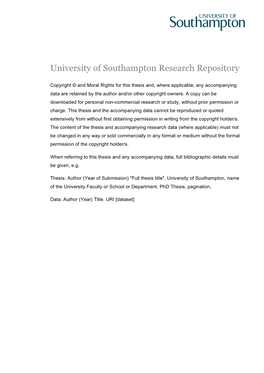 University of Southampton Research Repository
