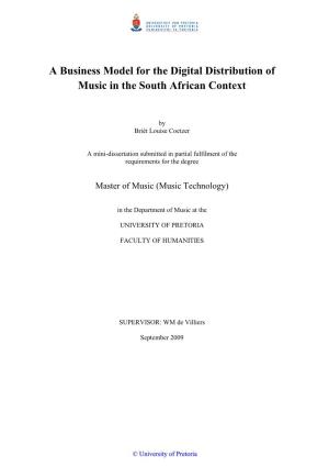 A Business Model for the Digital Distribution of Music in the South African Context