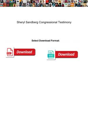 Sheryl Sandberg Congressional Testimony