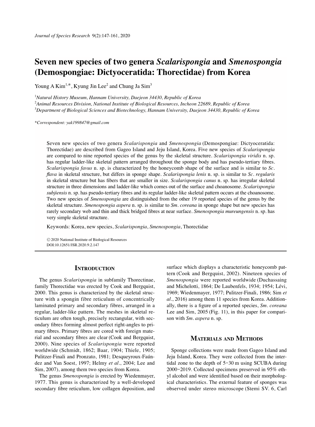 Demospongiae: Dictyoceratida: Thorectidae) from Korea