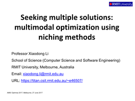 Recent Advances in Multimodal Optimization Using Niching Methods