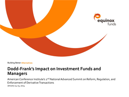 Dodd-Frank's Impact on Investment Funds and Managers