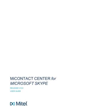 Micontact CENTER for MICROSOFT SKYPE