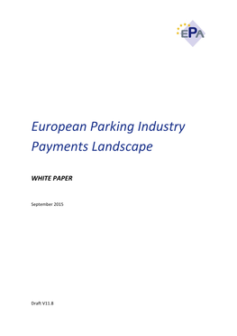 European Parking Industry Payments Landscape