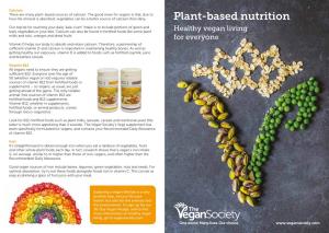 Plant-Based Nutrition Leaflet