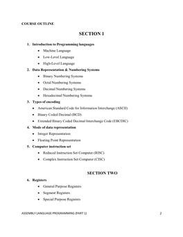 Assembly Language Programming (Part 1) 2 7