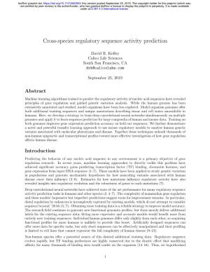 Cross-Species Regulatory Sequence Activity Prediction