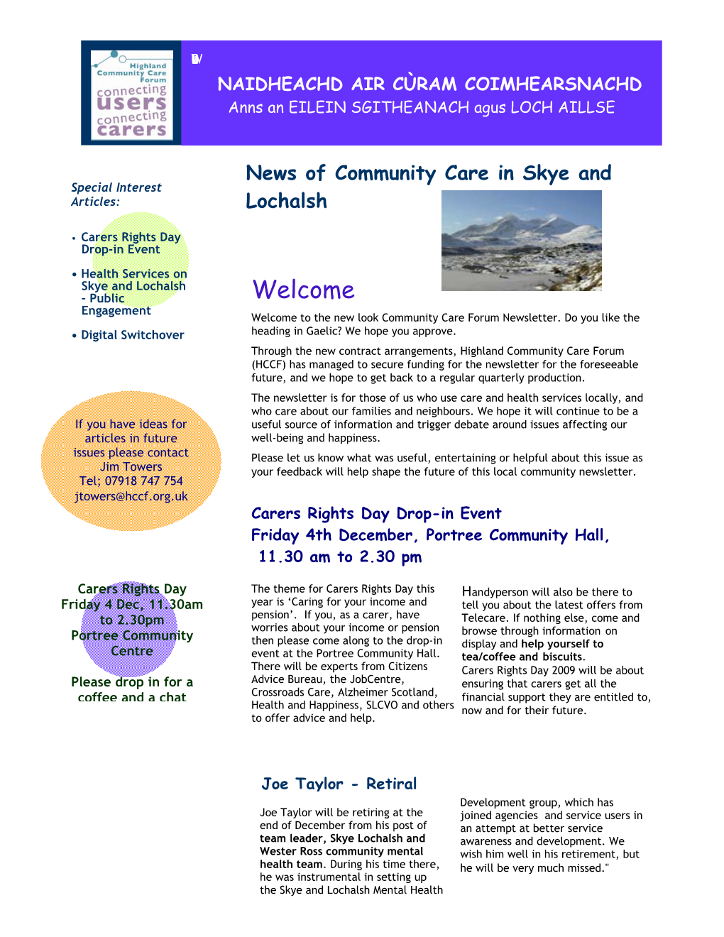 News of Community Care in Skye and Lochalsh