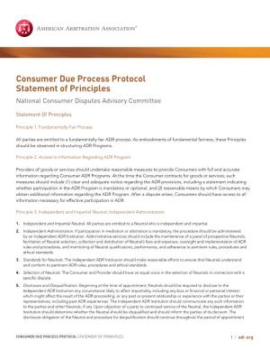 AAA Consumer Due Process Protocol