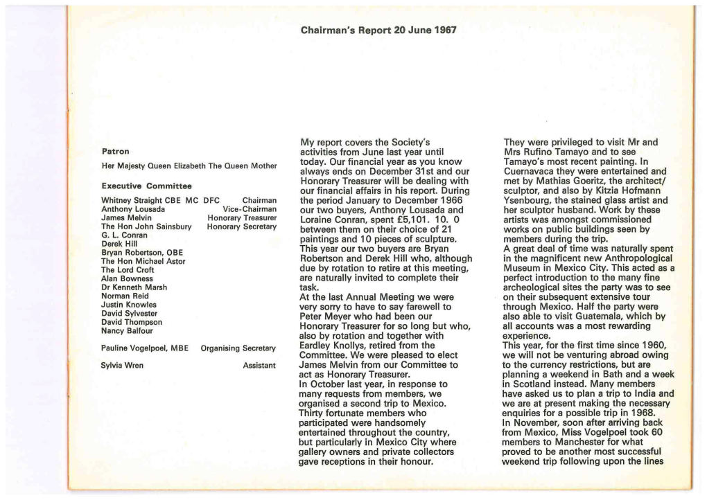 Chairman's Report 20 June 1967