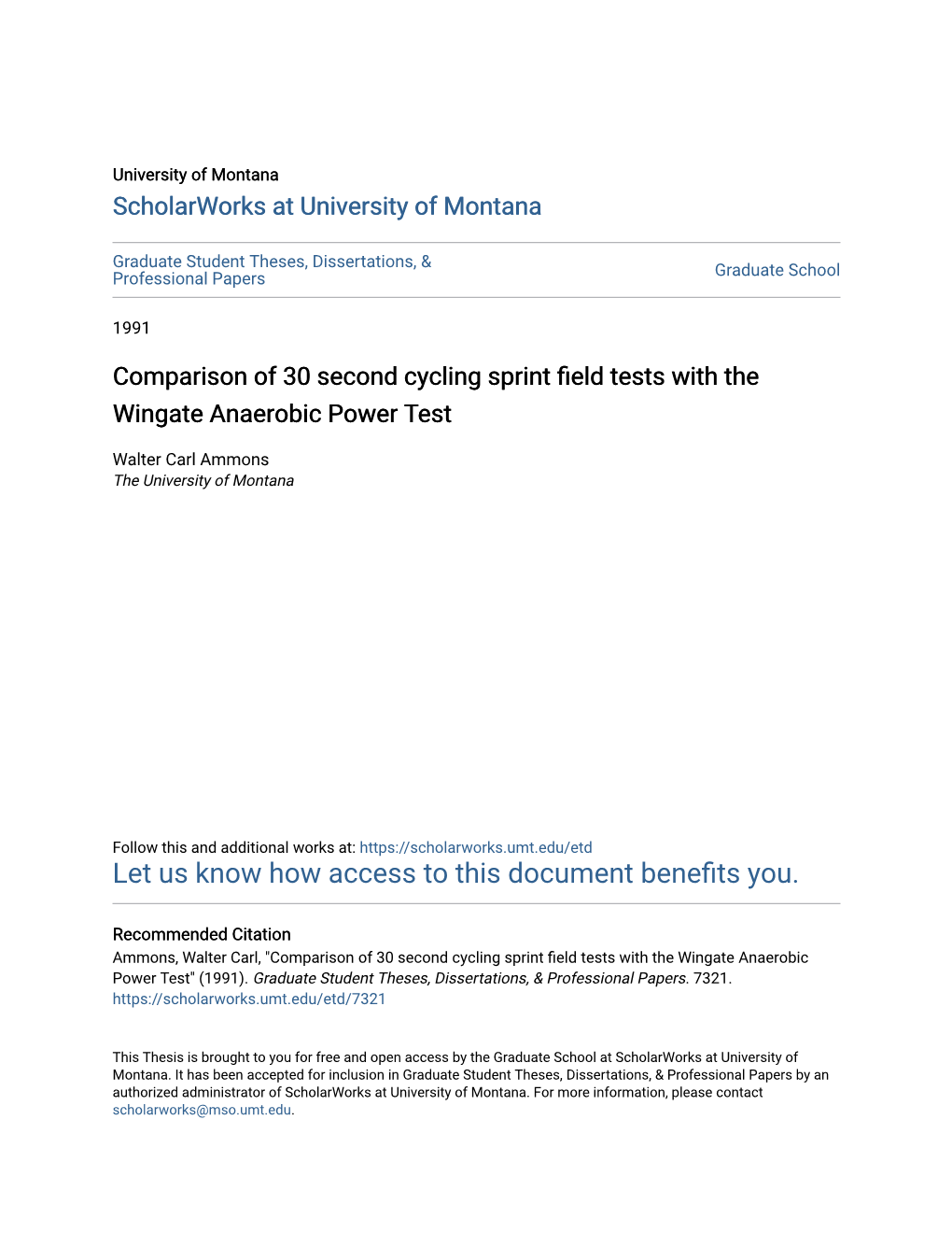 Comparison of 30 Second Cycling Sprint Field Tests with the Wingate Anaerobic Power Test