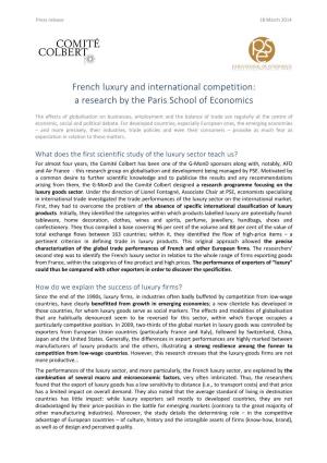 French Luxury and International Competition: a Research by the Paris School of Economics
