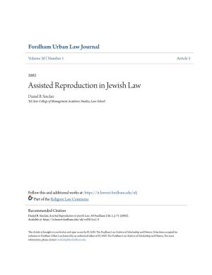 Assisted Reproduction in Jewish Law Daniel B