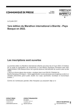1Ere Édition Du Marathon International À Biarritz - Pays Basque En 2022