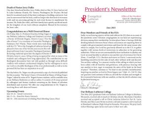 President's Newsletter