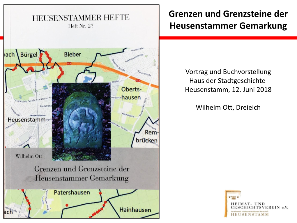 Grenzen Und Grenzsteine Der Heusenstammer Gemarkung