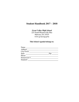 Student Handbook 2017 – 2018