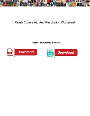 Crash Course Atp and Respiration Worksheet