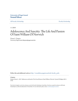 The Life and Passion of Saint William of Norwich Denise L