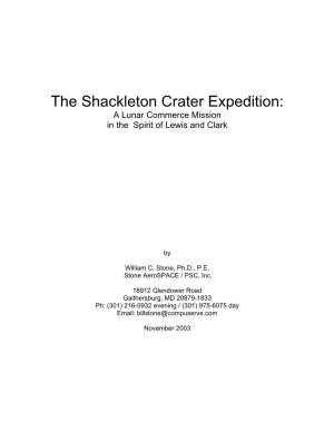 The Shackleton Crater Expedition: a Lunar Commerce Mission in the Spirit of Lewis and Clark