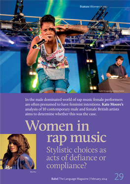 Women in Rap Music Stylistic Choices As Acts of Defiance Or Compliance? Baby Blue